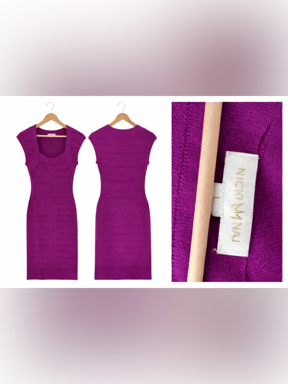 Sleeveless Ribbed Bandage Dress in Plumb